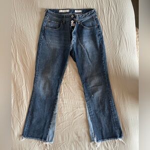 Anthro Pilcro cropped flare jeans